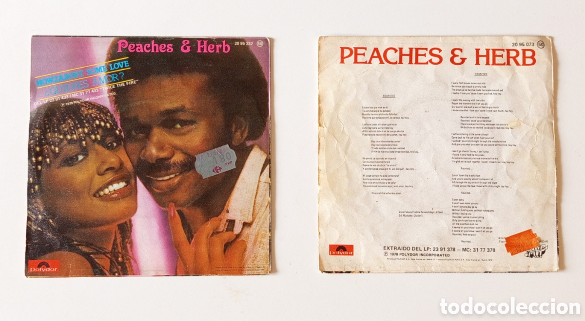 Discos de vinilo: LOTE DE 2 SINGLES DE PEACHES & HERB - Foto 2