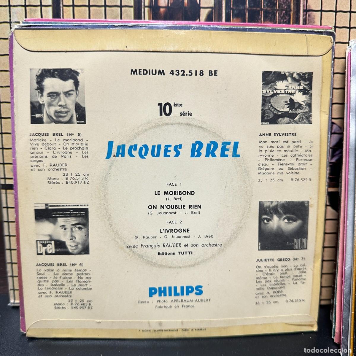Discos de vinilo: Jacques Brel - Le Moribond (7&rdquo;, EP, Mono) - Foto 2