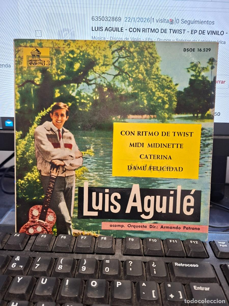 Discos de vinilo: LUIS AGUILE - CON RITMO DE TWIST - EP DE VINILO - C-50 - Foto 1