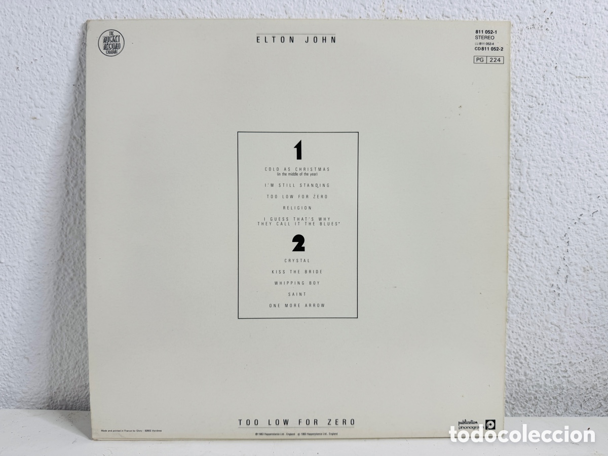 Discos de vinilo: Too Low for Zero de Elton John disco Vinilo - Foto 2