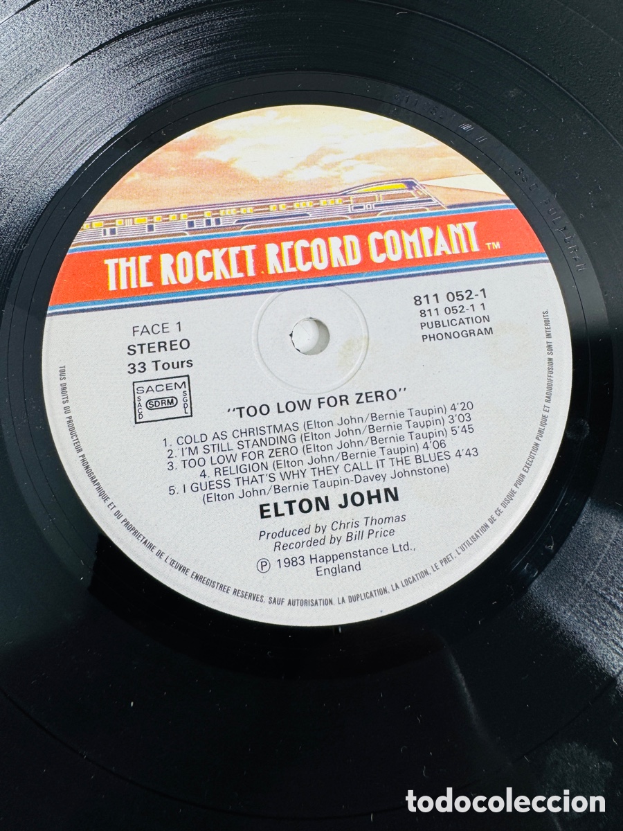 Discos de vinilo: Too Low for Zero de Elton John disco Vinilo - Foto 4