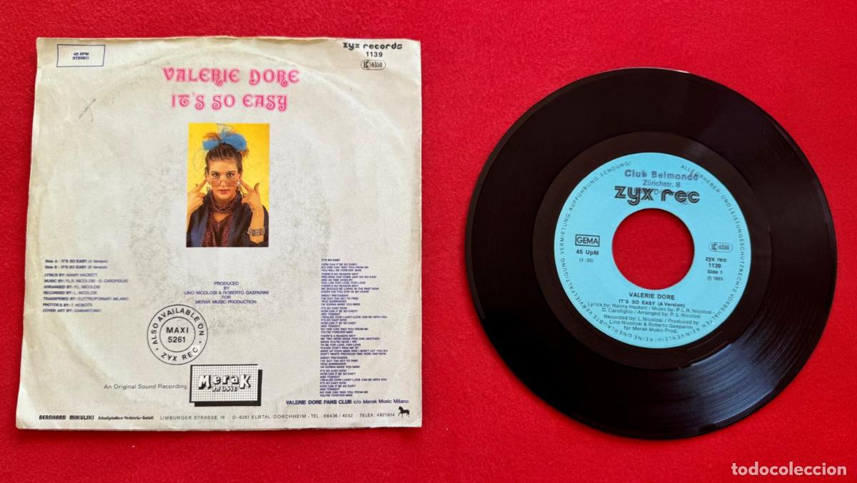 Discos de vinilo: Valerie Dore 45t Its so easy VG+ EX - Foto 2