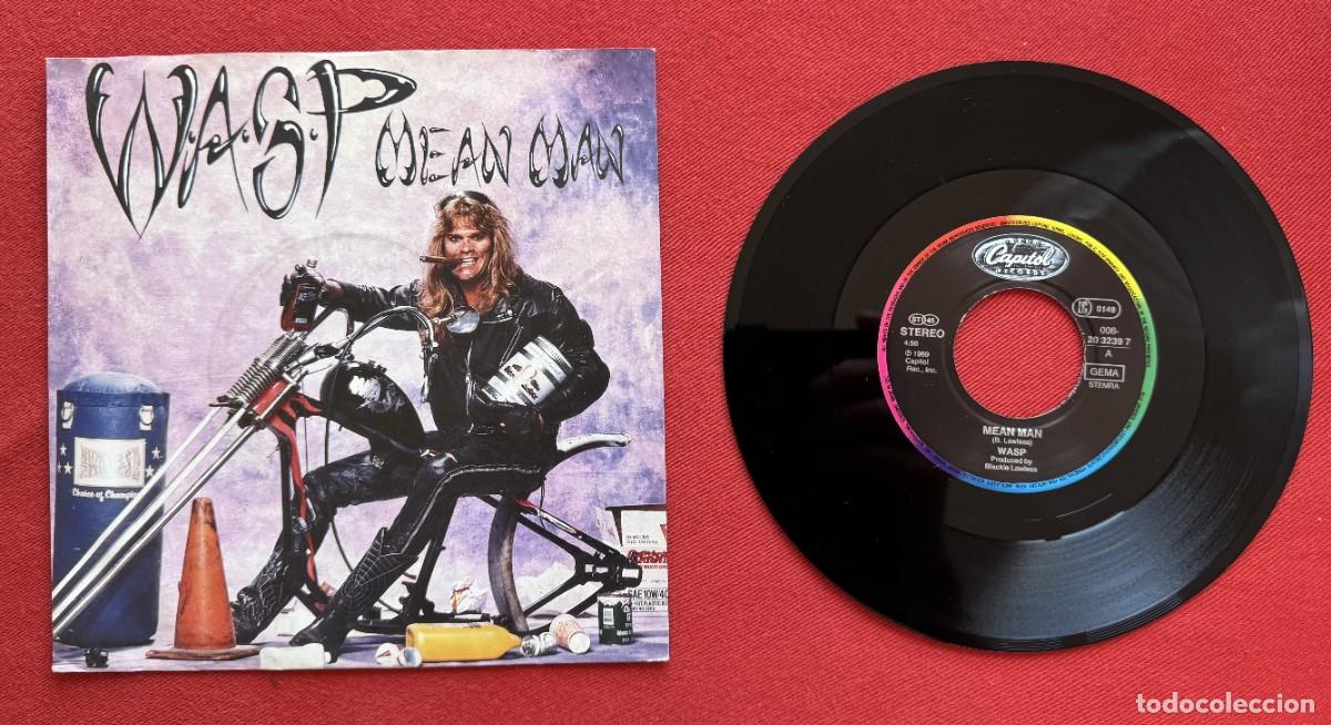 Discos de vinilo: Wasp 45t Mean Man EX EX single - Foto 2