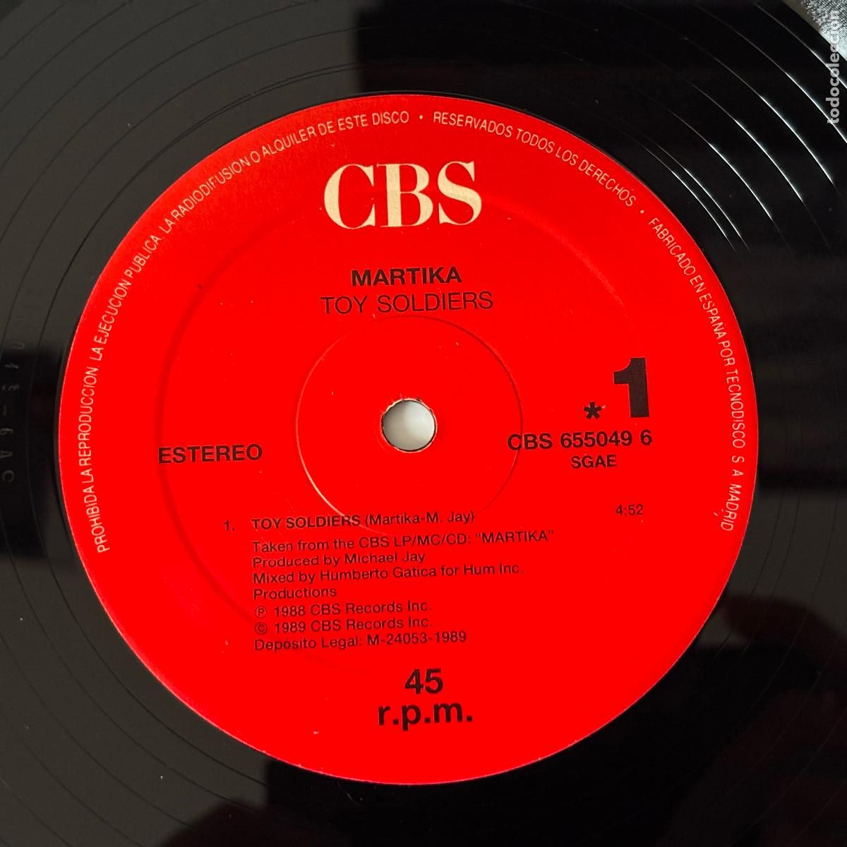 Discos de vinilo: Martika. Toy Soldiers. - Foto 3