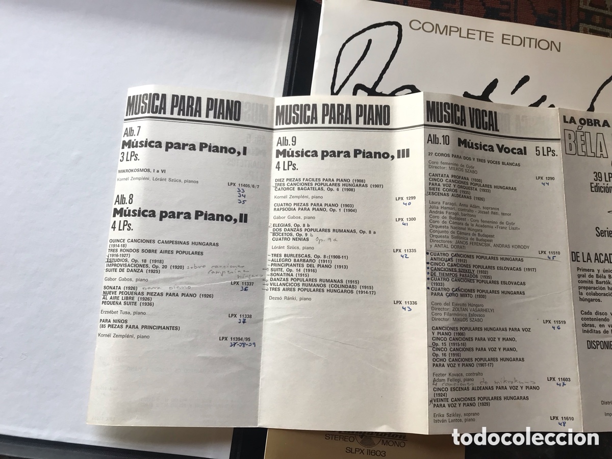 Discos de vinilo: B&eacute;la Bart&oacute;k. Vocal music. Hungaroton - Foto 6