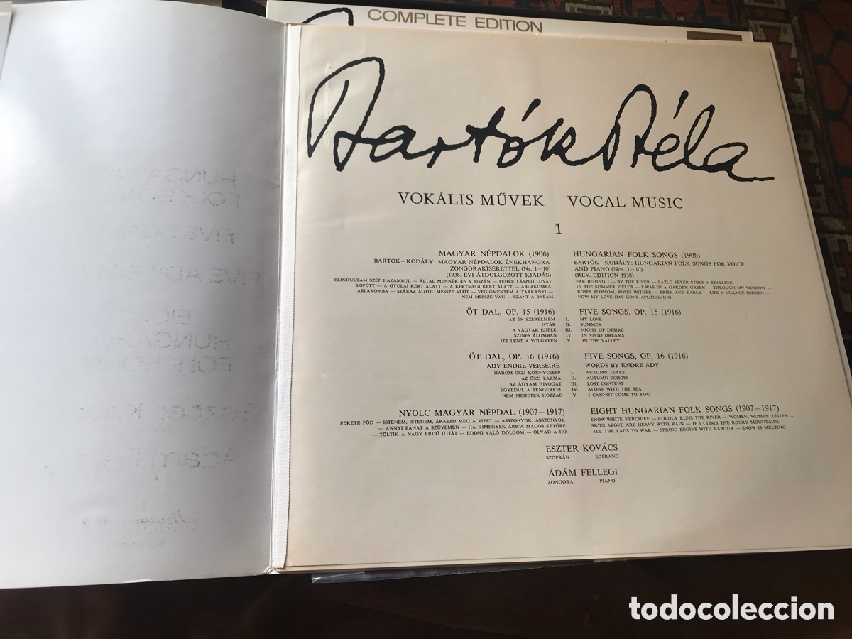 Discos de vinilo: B&eacute;la Bart&oacute;k. Vocal music. Hungaroton - Foto 8