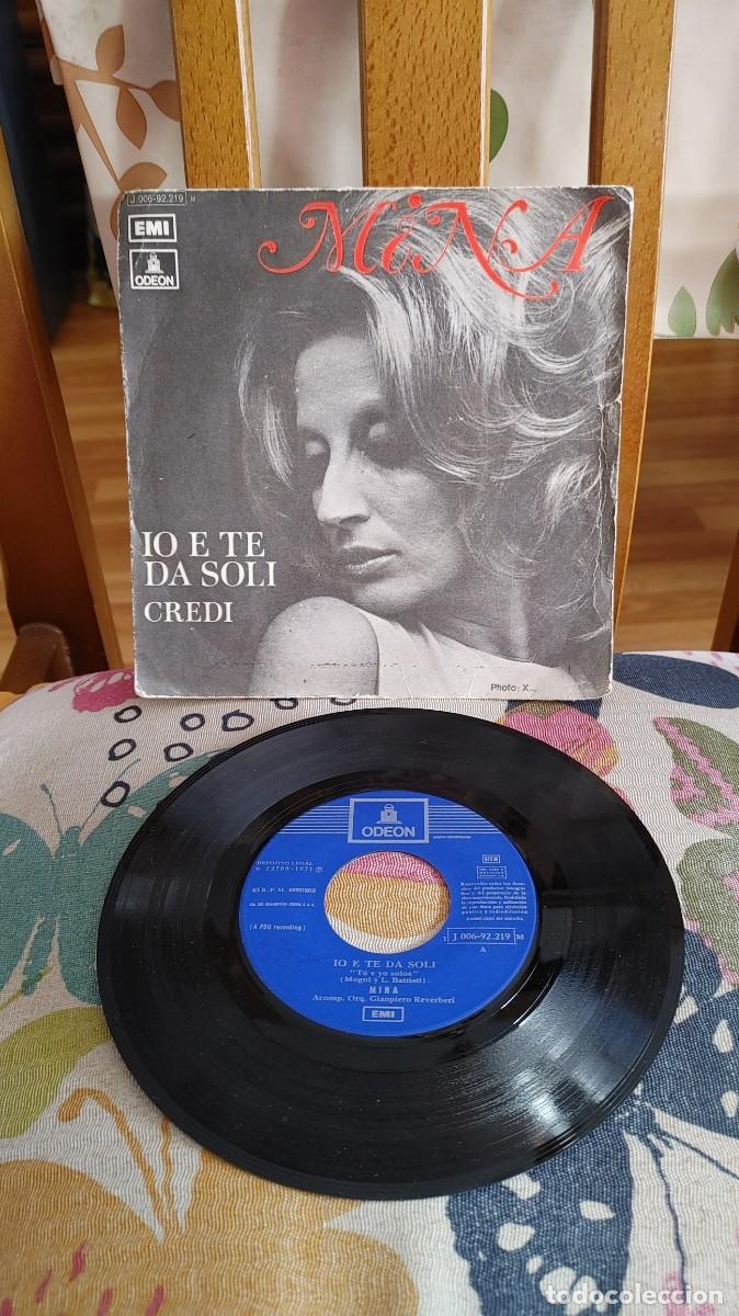 Discos de vinilo: MINA-SINGLE IO E TE DA SOLI - Foto 1
