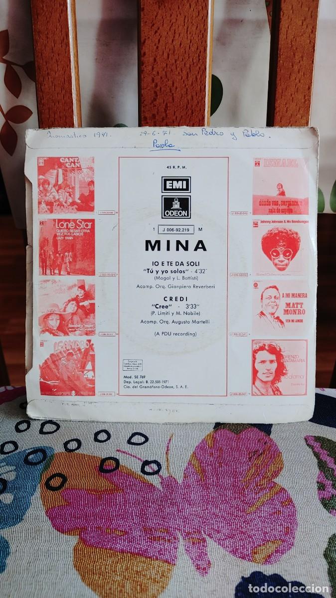 Discos de vinilo: MINA-SINGLE IO E TE DA SOLI - Foto 2