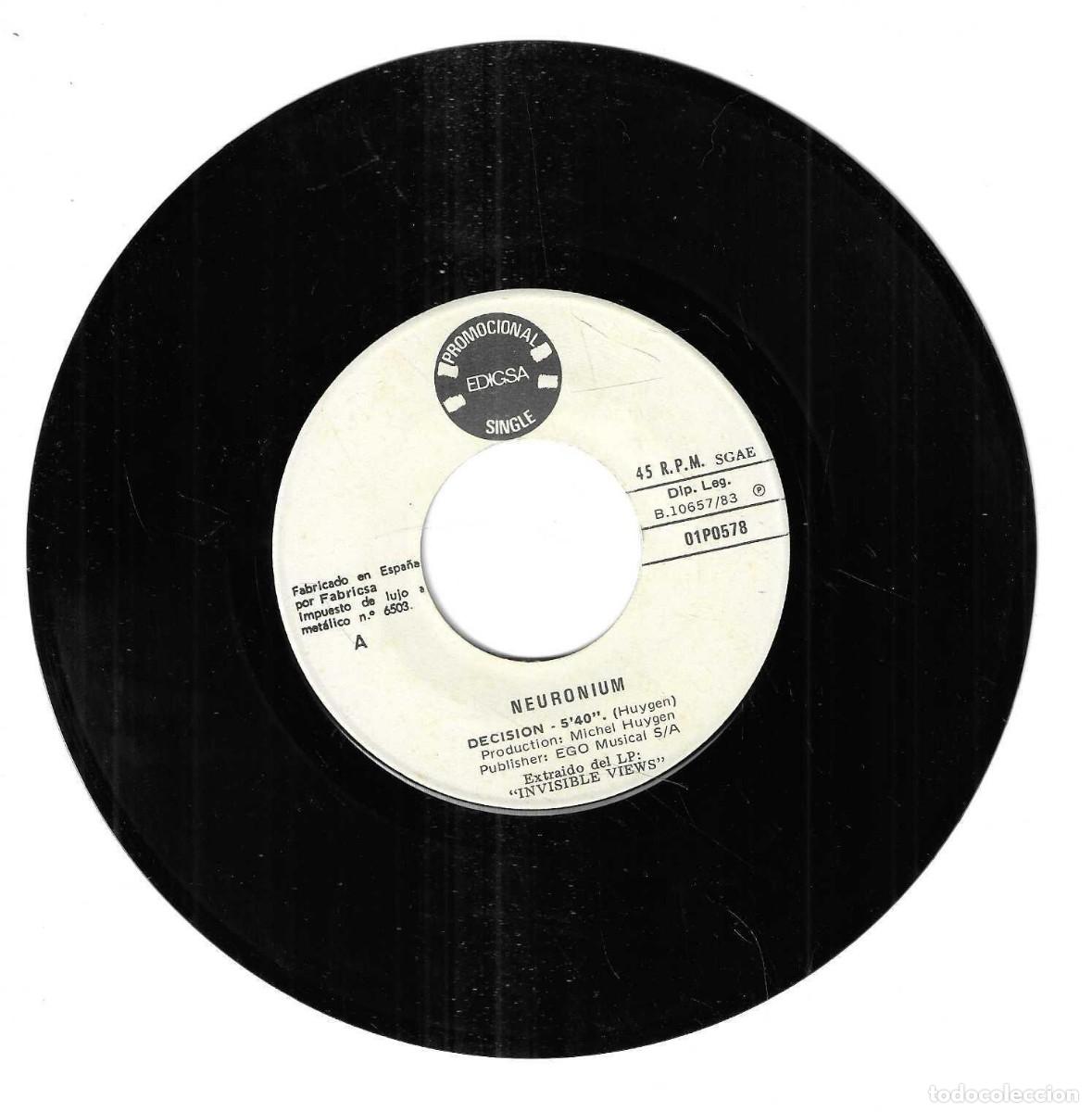Discos de vinilo: NEURONIUM - DECISION / FULLNESS - EDIGSA 1983 - Foto 2