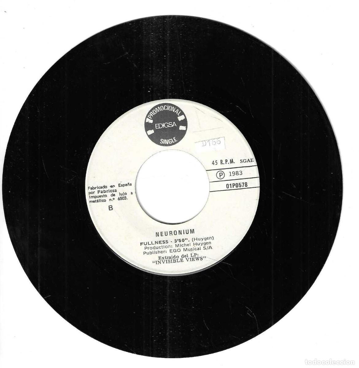 Discos de vinilo: NEURONIUM - DECISION / FULLNESS - EDIGSA 1983 - Foto 3
