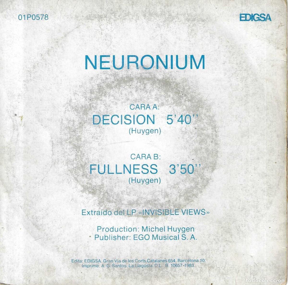 Discos de vinilo: NEURONIUM - DECISION / FULLNESS - EDIGSA 1983 - Foto 4