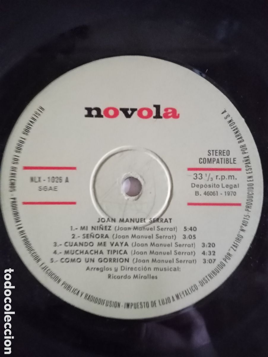 Discos de vinilo: JOAN MANUEL SERRAT - NOVOLA - 1970 - Foto 9