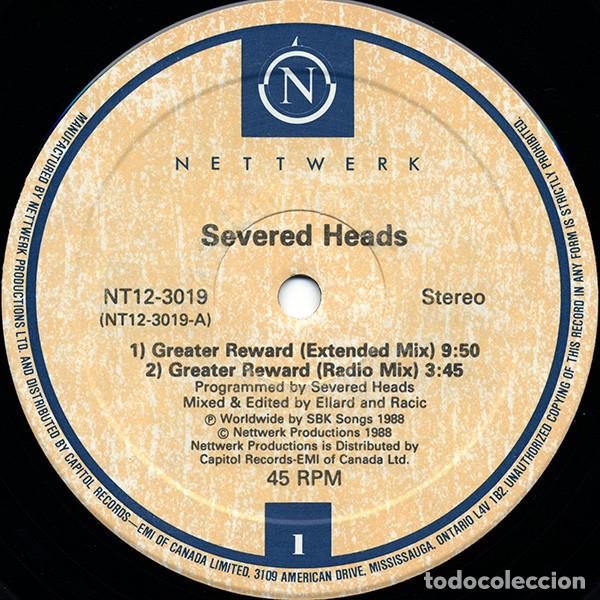 Discos de vinilo: SEVERED HEADS - GREATER REWARDS 12&rdquo; - Foto 4