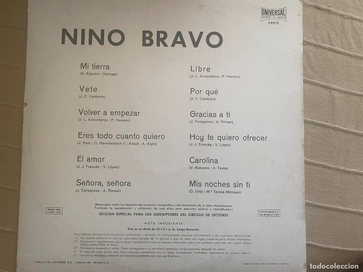 Discos de vinilo: LP NINO BRAVO - EXITOS - Foto 2