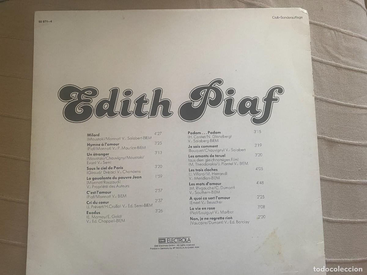 Discos de vinilo: LP EDITH PIAF - MILORD - Foto 2