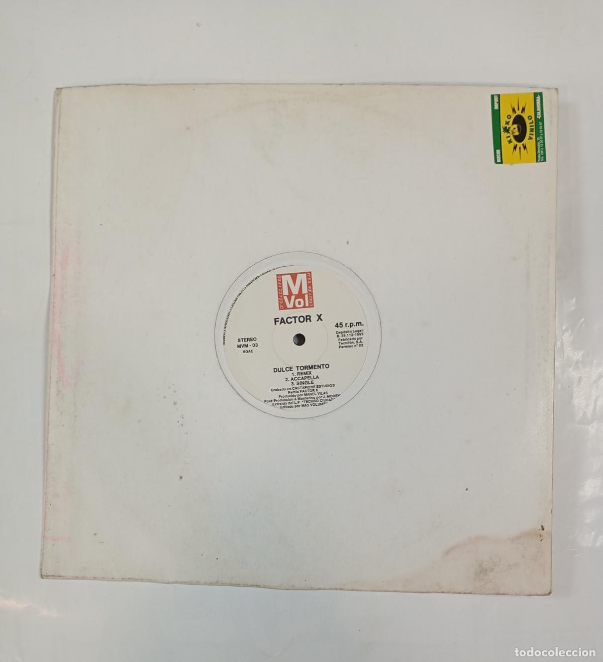 Discos de vinilo: FACTOR X. DUCLE TORMENTO. MAXI-SINGLE. TDKDA21 - Foto 1