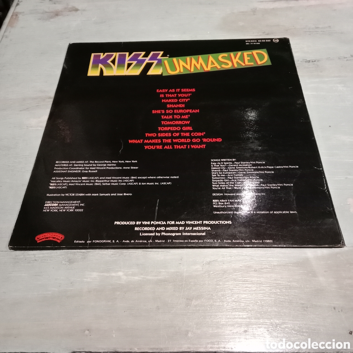 Discos de vinilo: KISS - UNMASKED - LP - Foto 2