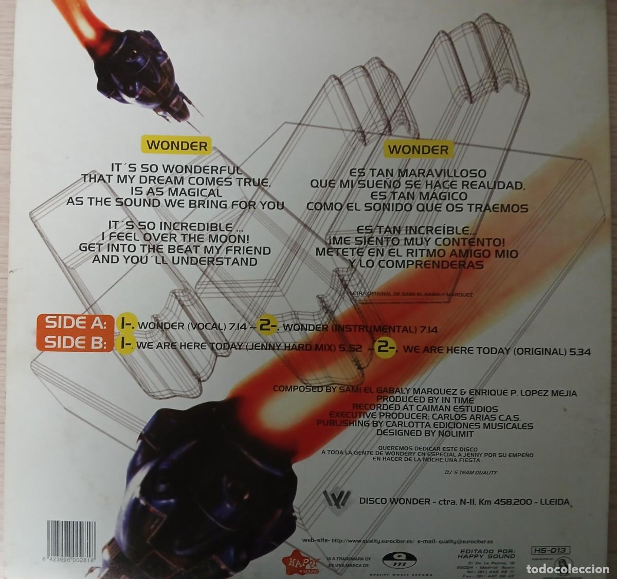 Discos de vinilo: DISCO VINILO LP WONDER (IN TIME) - Foto 2