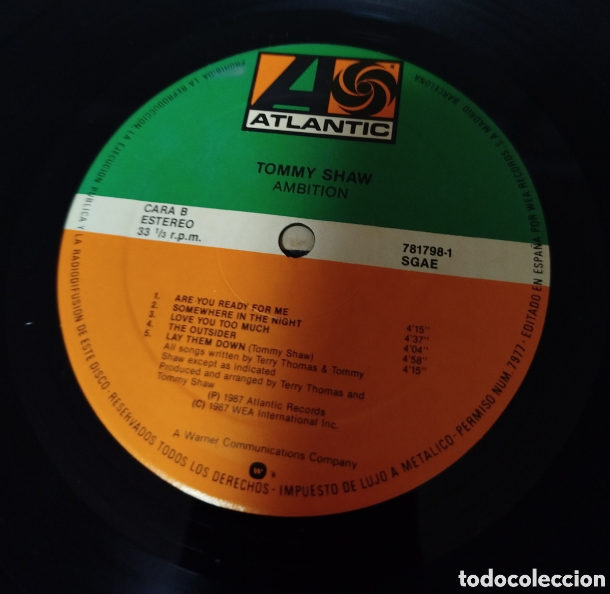 Discos de vinilo: Tommy Shaw - Ambition - Foto 4