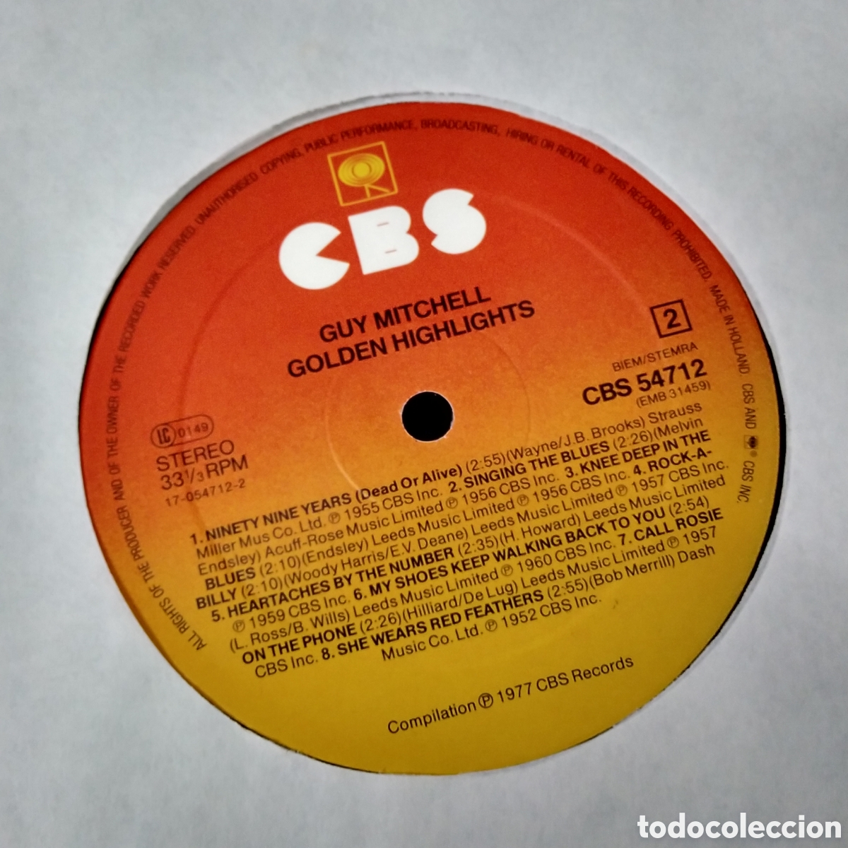 Discos de vinilo: GUY MITCHELL - GOLDEN HIGHLIGHTS - LP - 1985 - Foto 3
