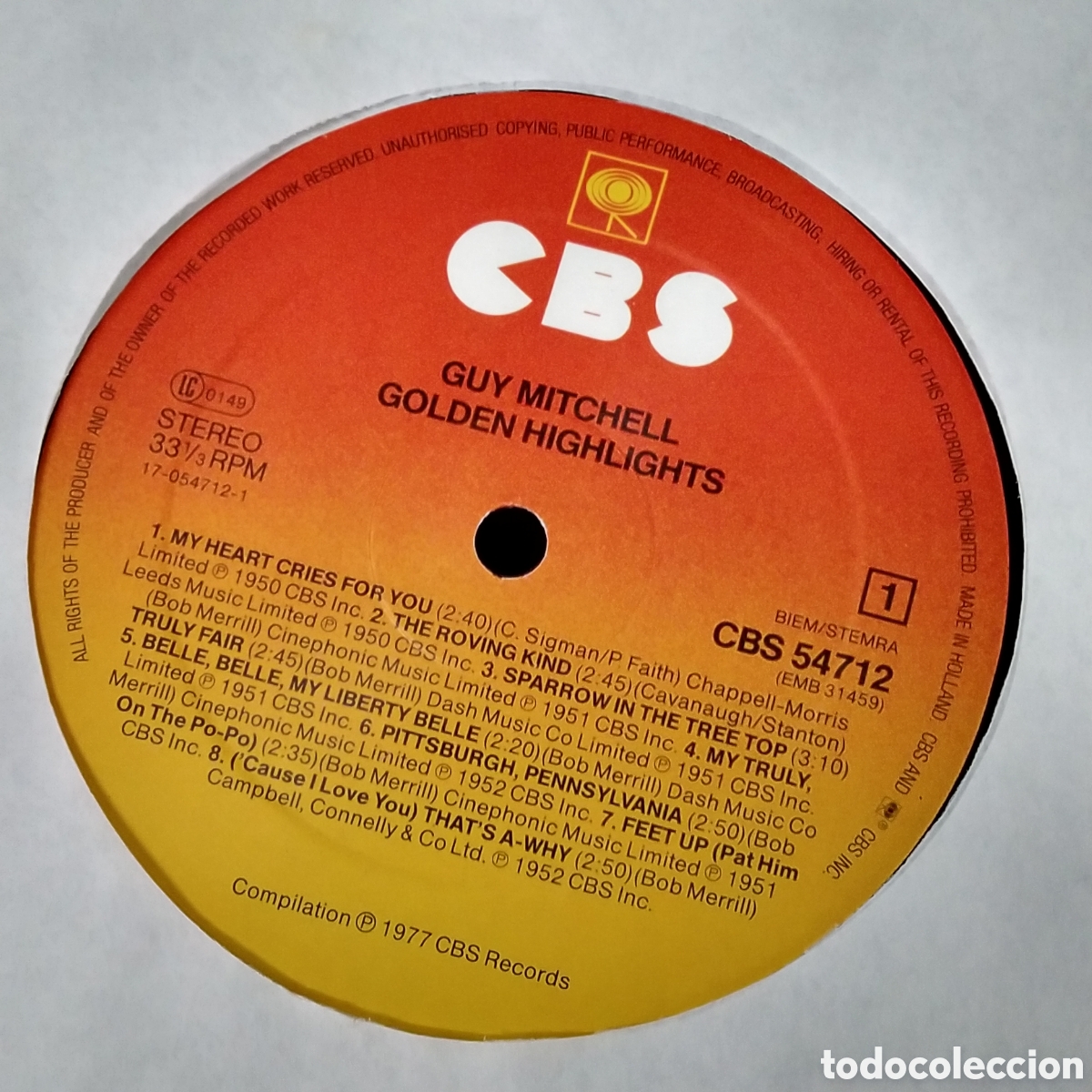 Discos de vinilo: GUY MITCHELL - GOLDEN HIGHLIGHTS - LP - 1985 - Foto 4