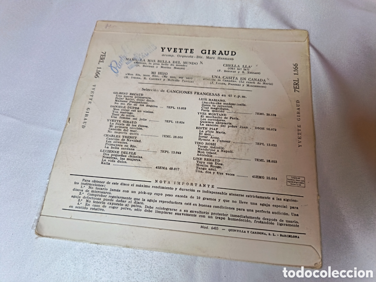Discos de vinilo: Ivette Giraud Chella Lla EP Chanson - Foto 4