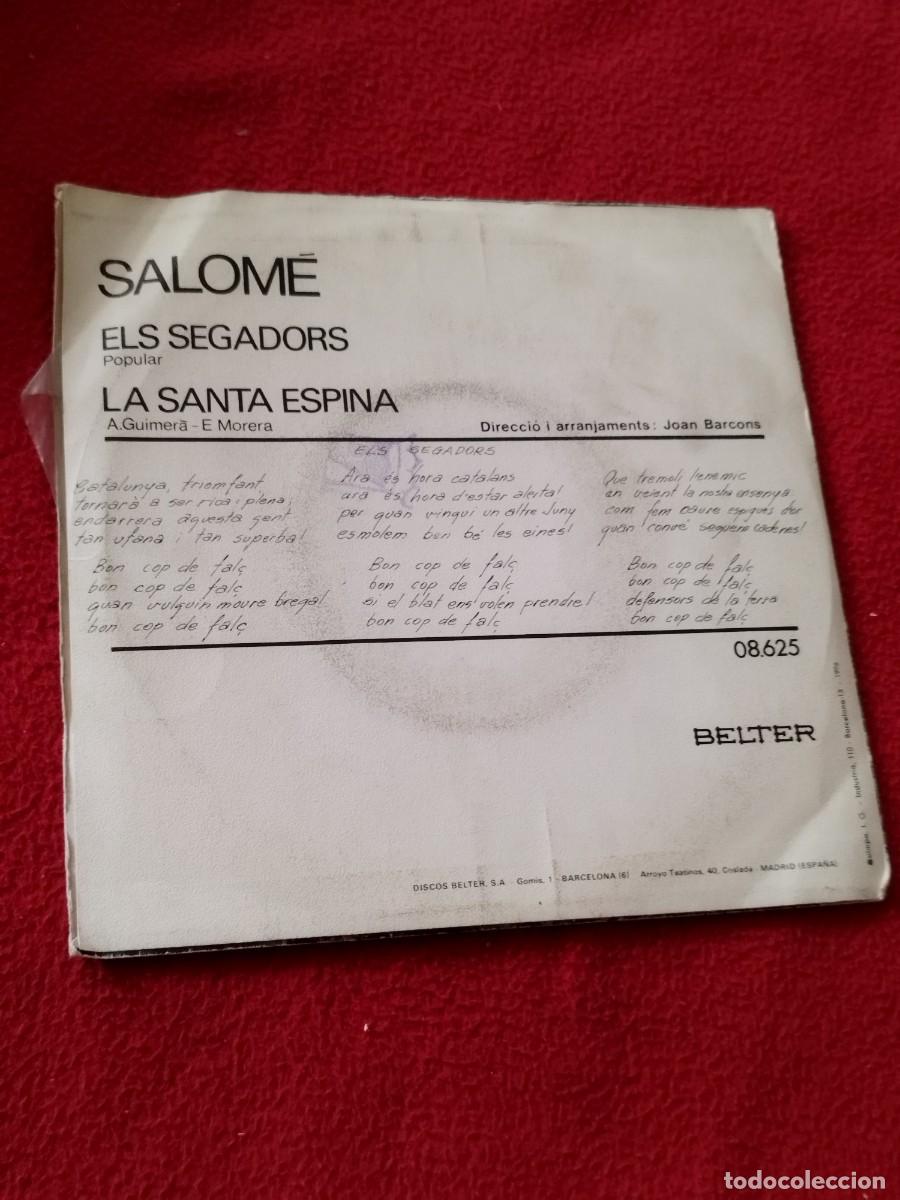 Discos de vinilo: Salom&eacute;, el segadors. Vinilo single. - Foto 2