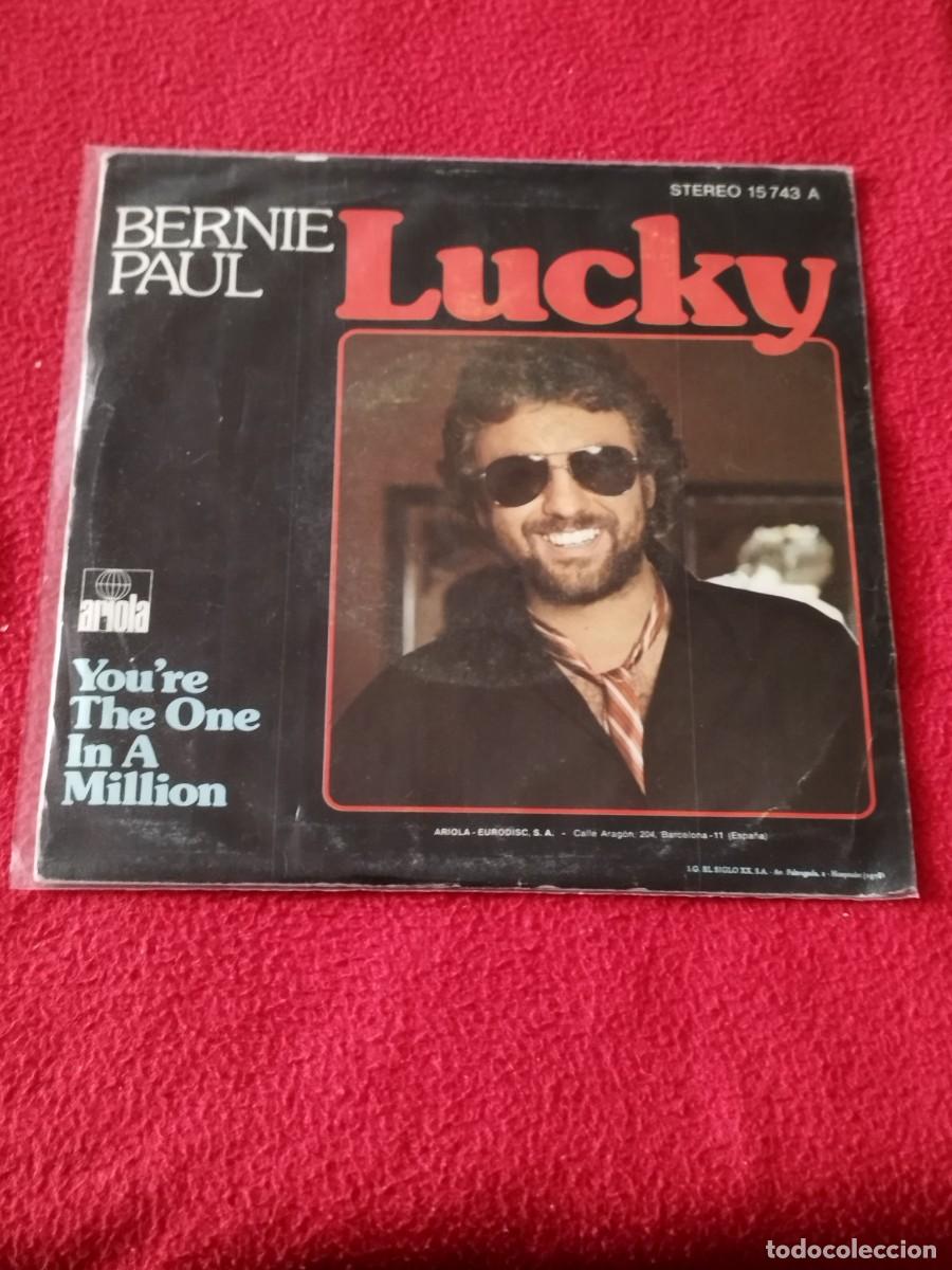 Discos de vinilo: Bernie Paul &ndash; Lucky. Vinilo single - Foto 2