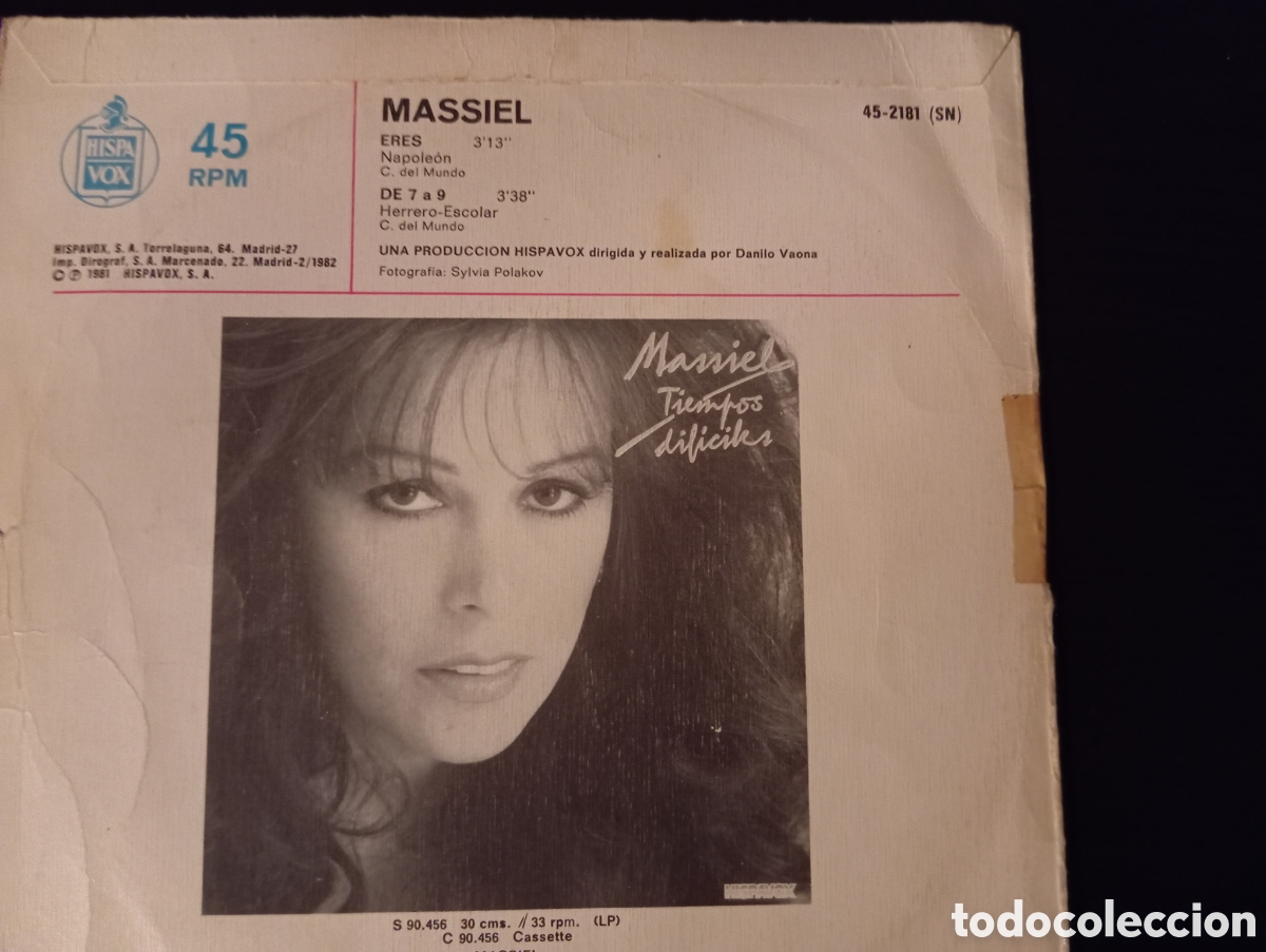 Discos de vinilo: Vinilo Massiel: Eres y De 7 a 9 - Foto 2