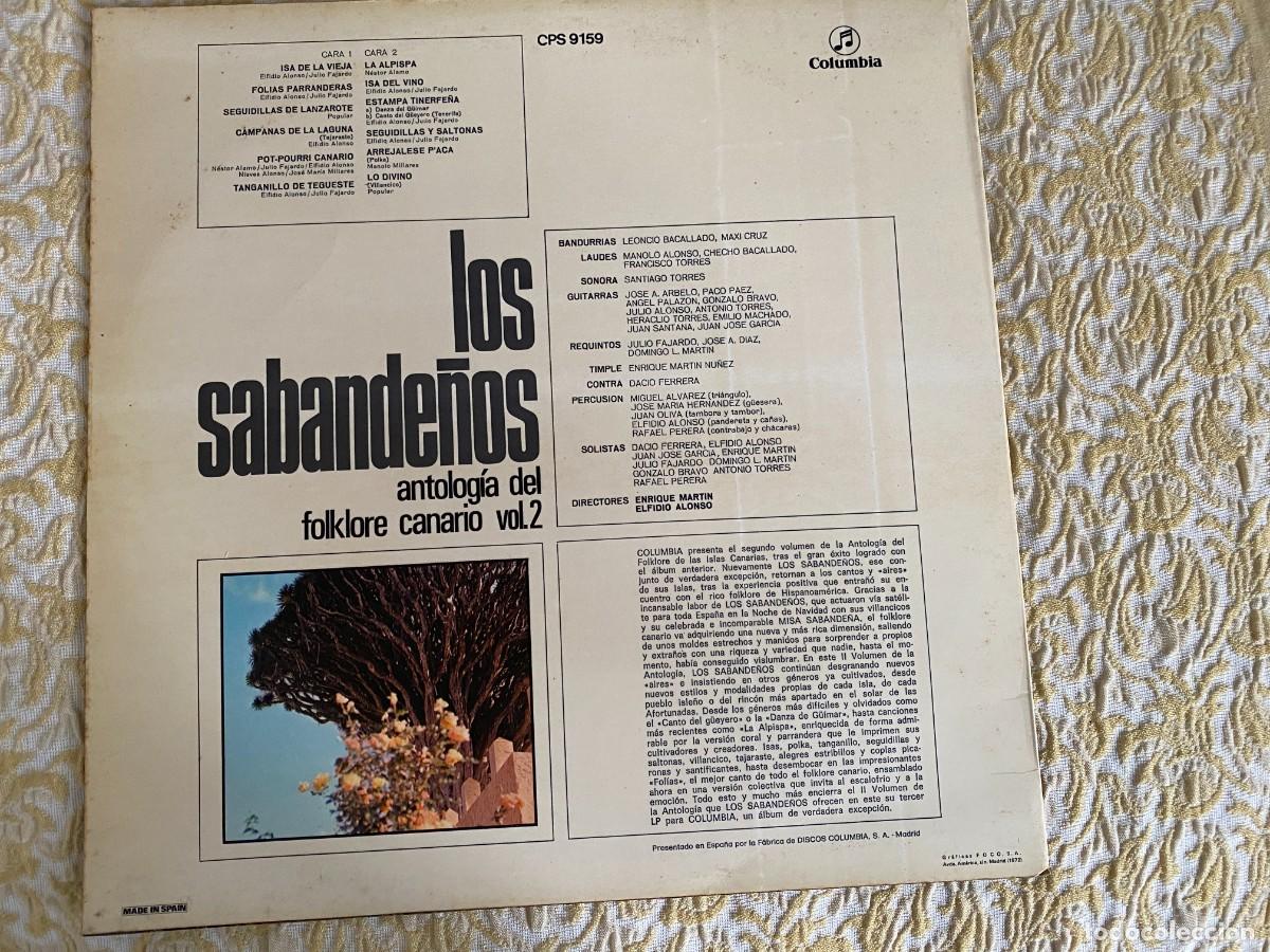 Discos de vinilo: LP LOS SABANDE&Ntilde;OS VOLUMEN 2 - Foto 2