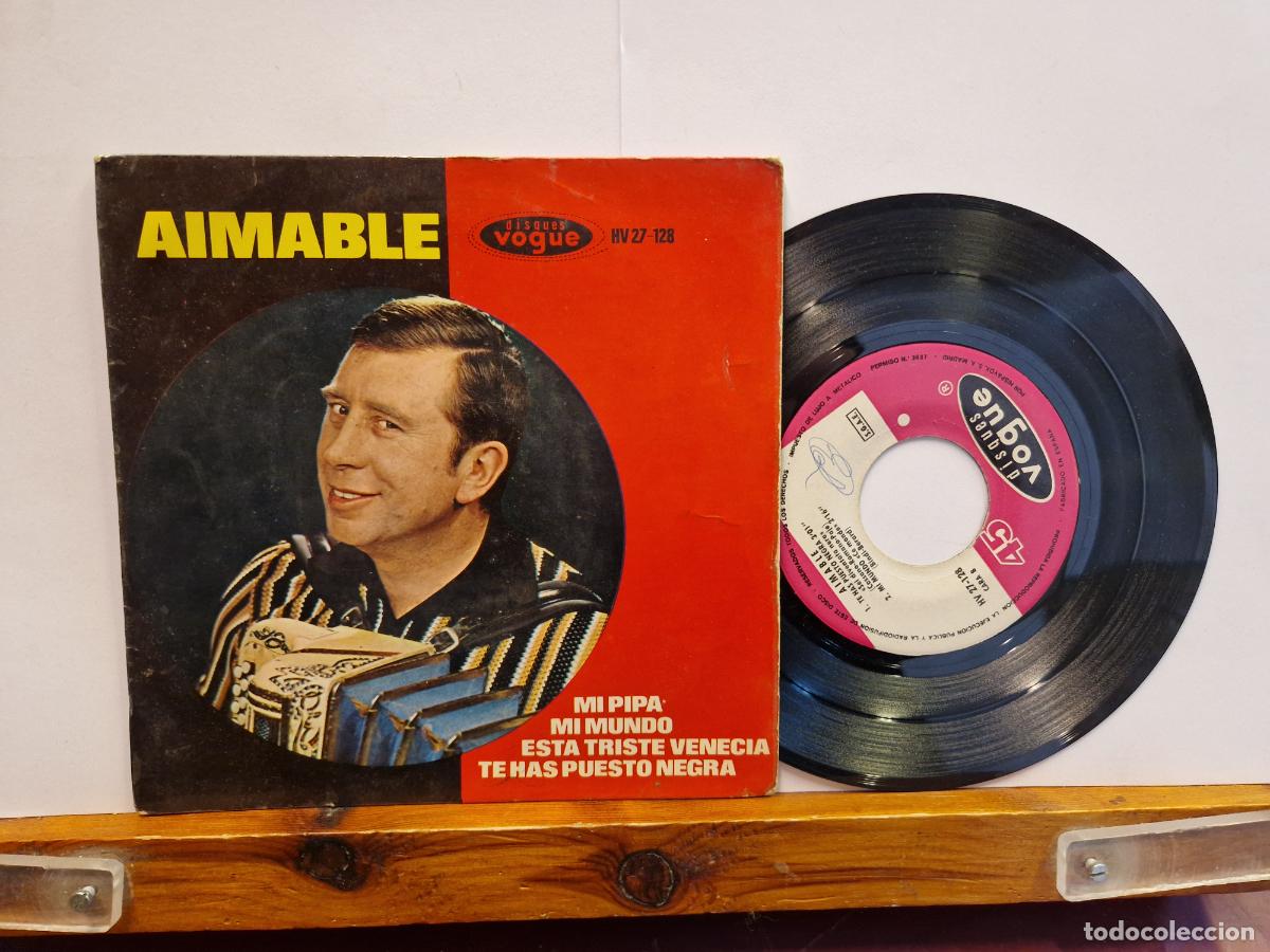 Discos de vinilo: SINGLE. AIMABLE. MI PIPA. MI MUNDO. - Foto 1