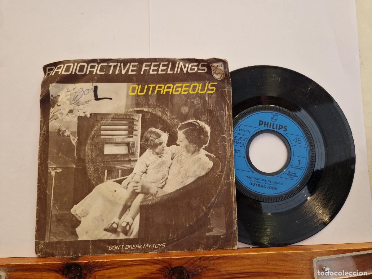 Discos de vinilo: SINGLE. RADIOACTIVE FEELINGS.OUTRAGEOUS. - Foto 1