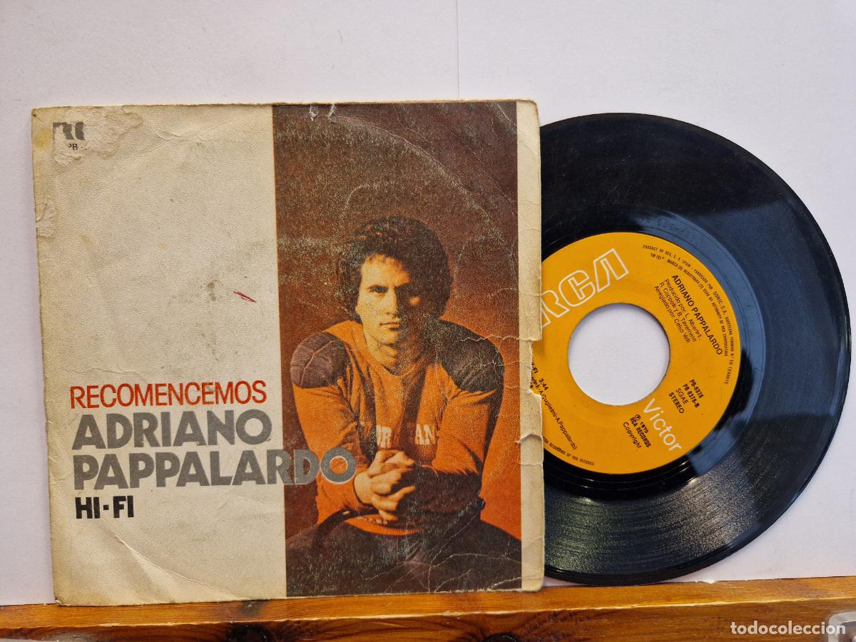 Discos de vinilo: SINGLE. RECOMENCEMS ADRIANO PAPPALARDO. - Foto 1
