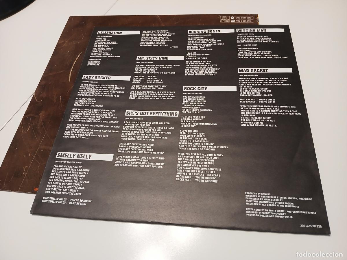 Discos de vinilo: Krokus &ndash; Hardware- (1981) LP disco vinilo - Foto 6