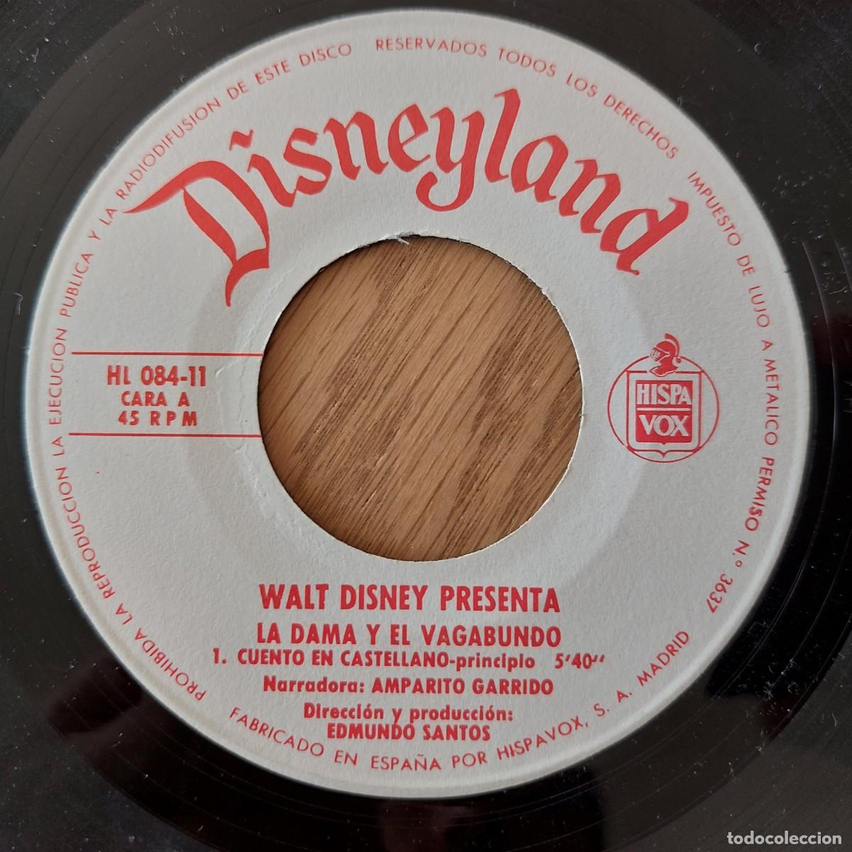 Discos de vinilo: SINGLE - WALT DISNEY PRESENTE - LA DAMA Y EL VAGABUNDO - Foto 1