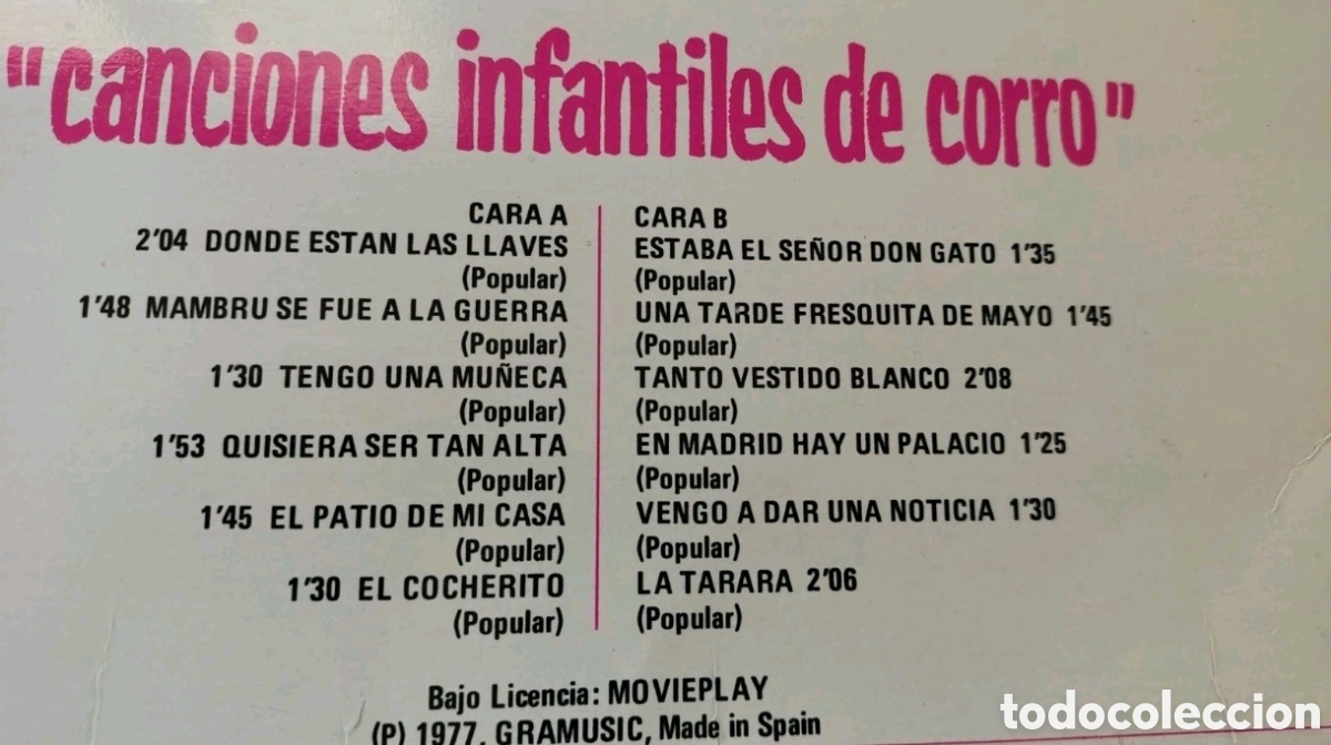 Discos de vinilo: Canciones infantiles de corro - Foto 2