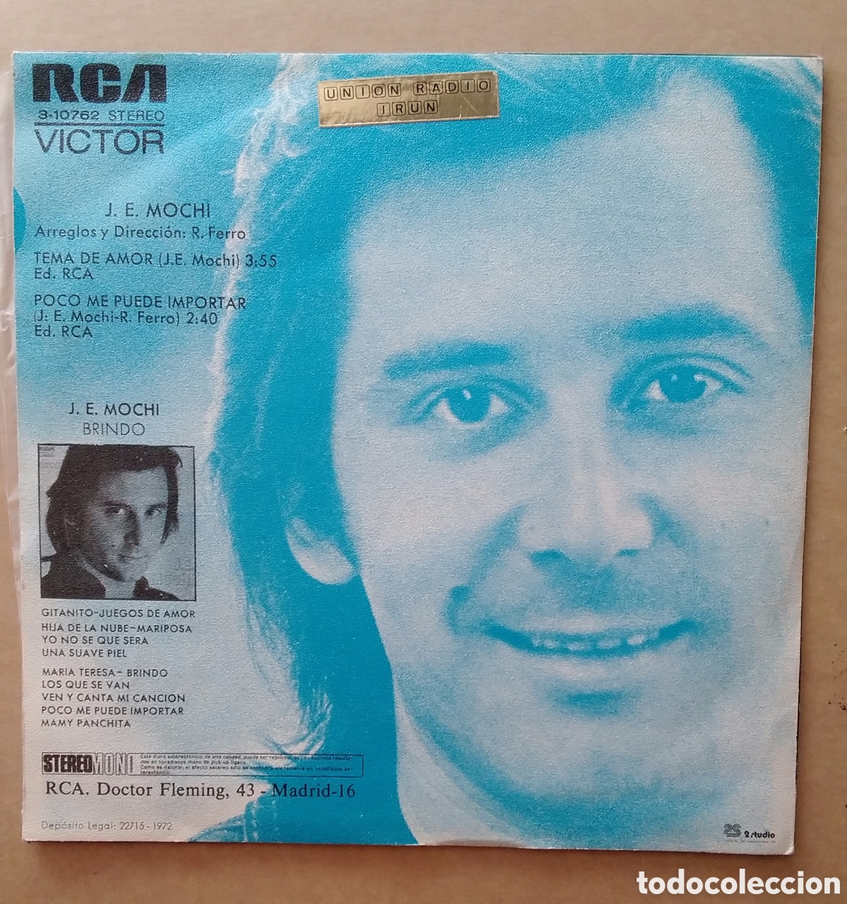Discos de vinilo: VINILO .SENCILLO. J.E.MOCHI. 1972. - Foto 2