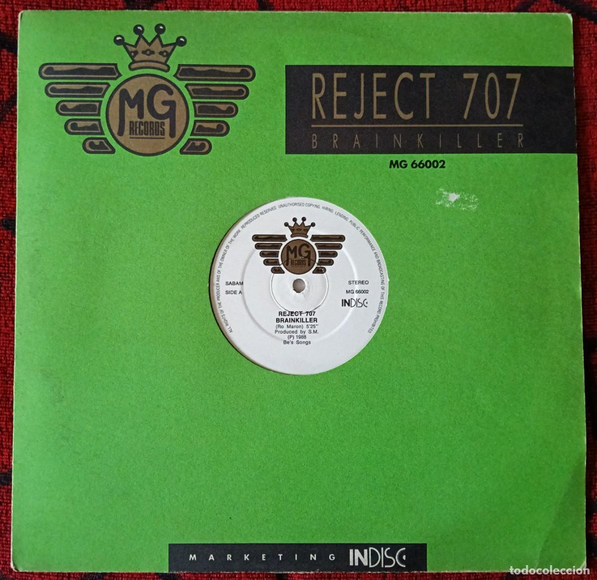 Discos de vinilo: REJECT 707 ** Brainkiller ** MAXI SINGLE VINILO 1988 - Foto 1