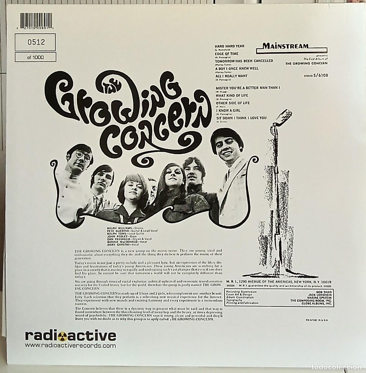 Discos de vinilo: THE GROWING COMCERN///Reed.USA 2007 (MINT) like NEW - Foto 2