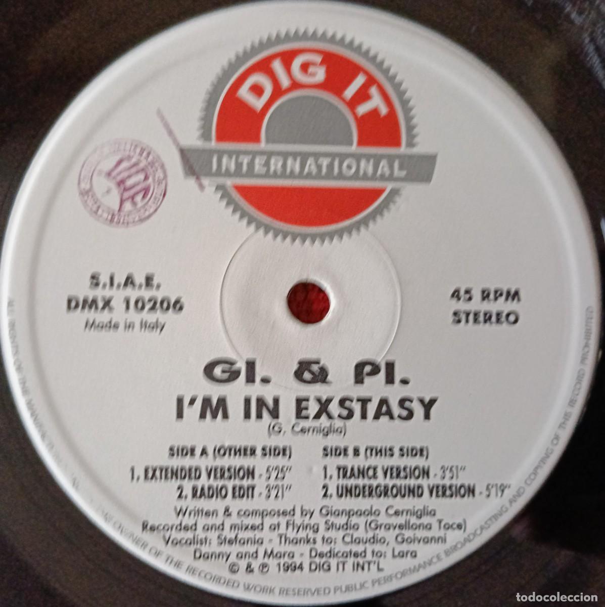 Discos de vinilo: GI & PI ** Im In Exstasy ** MAXI SINGLE VINILO 1994 - Foto 3