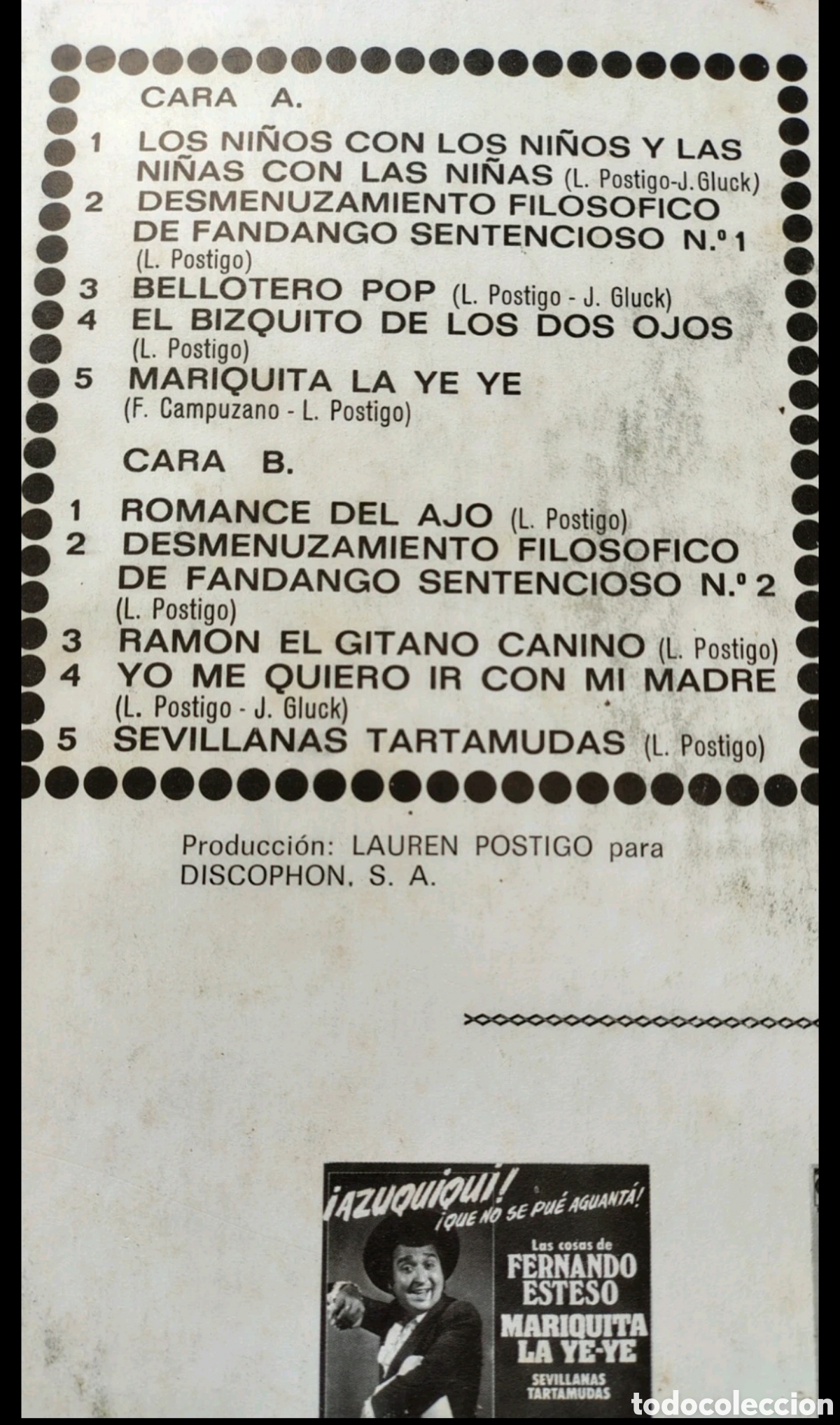 Discos de vinilo: Fernando Esteso: Romance del Ajo - Foto 2