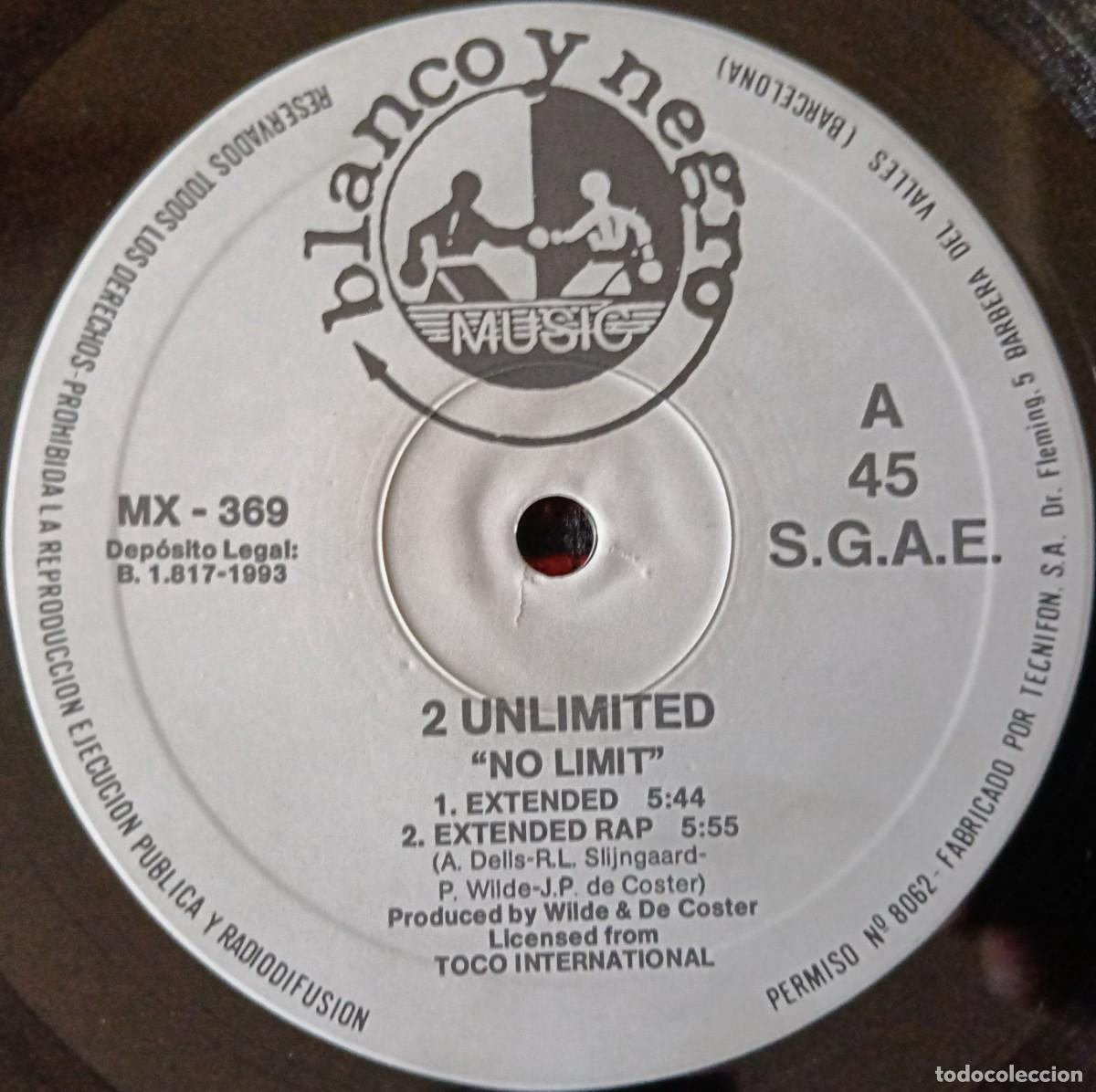 Discos de vinilo: 2 UNLIMITED ** No Limit ** MAXI SINGLE VINILO 1993 - Foto 3