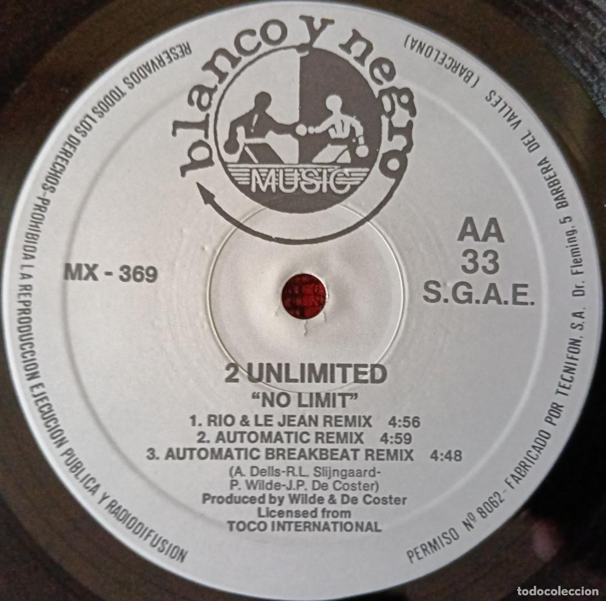 Discos de vinilo: 2 UNLIMITED ** No Limit ** MAXI SINGLE VINILO 1993 - Foto 4