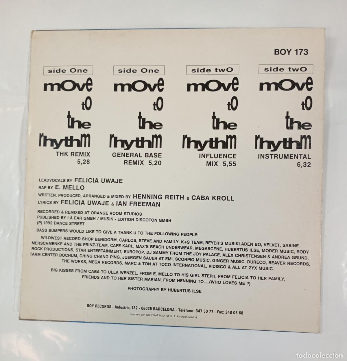 Discos de vinilo: Technotronic &ndash; Move It To The Rhythm. MAXI-SINGLE. TDKDA19 - Foto 2