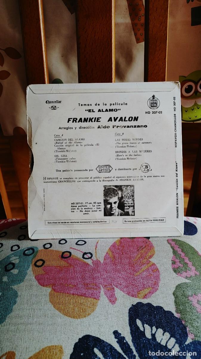 Discos de vinilo: FRANKIE AVALON-EP CANCION DEL ALAMO +3 - Foto 2