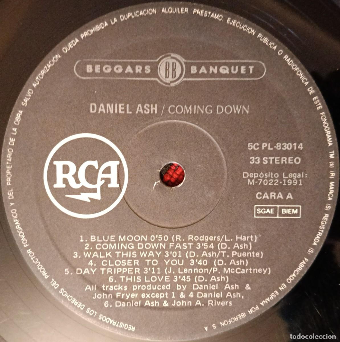 Discos de vinilo: DANIEL ASH ** Coming Down ** VINILO LP 1991 - Foto 3