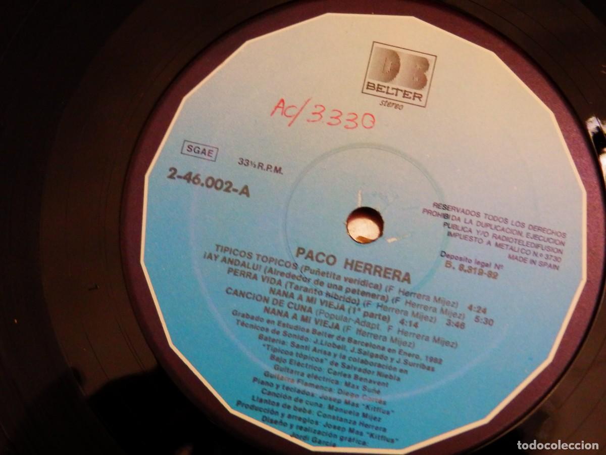 Discos de vinilo: Paco Herrera * LP Vinilo * T&iacute;picos T&oacute;picos 1982 * Carpeta Gatefold - Foto 5
