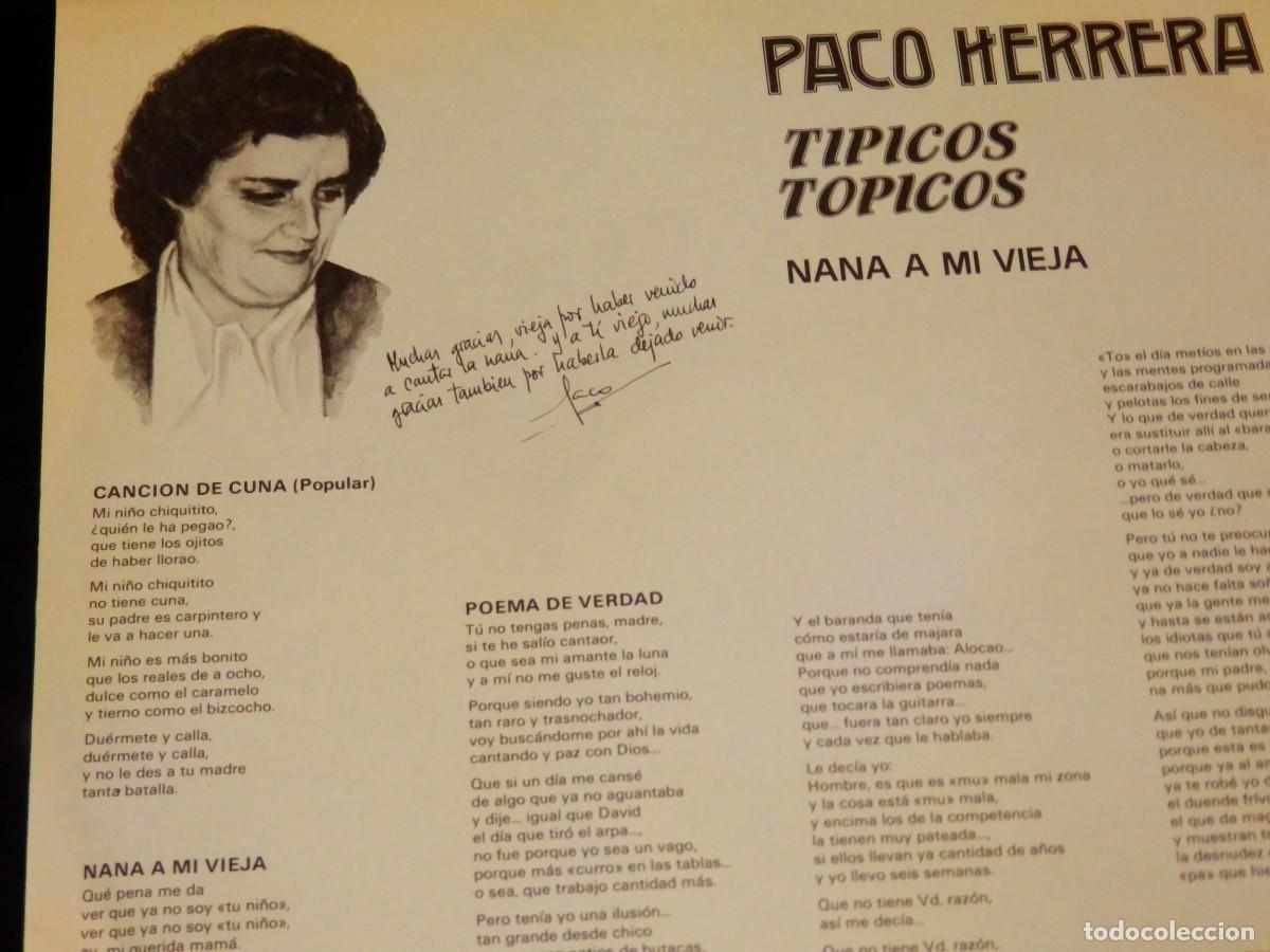 Discos de vinilo: Paco Herrera * LP Vinilo * T&iacute;picos T&oacute;picos 1982 * Carpeta Gatefold - Foto 6