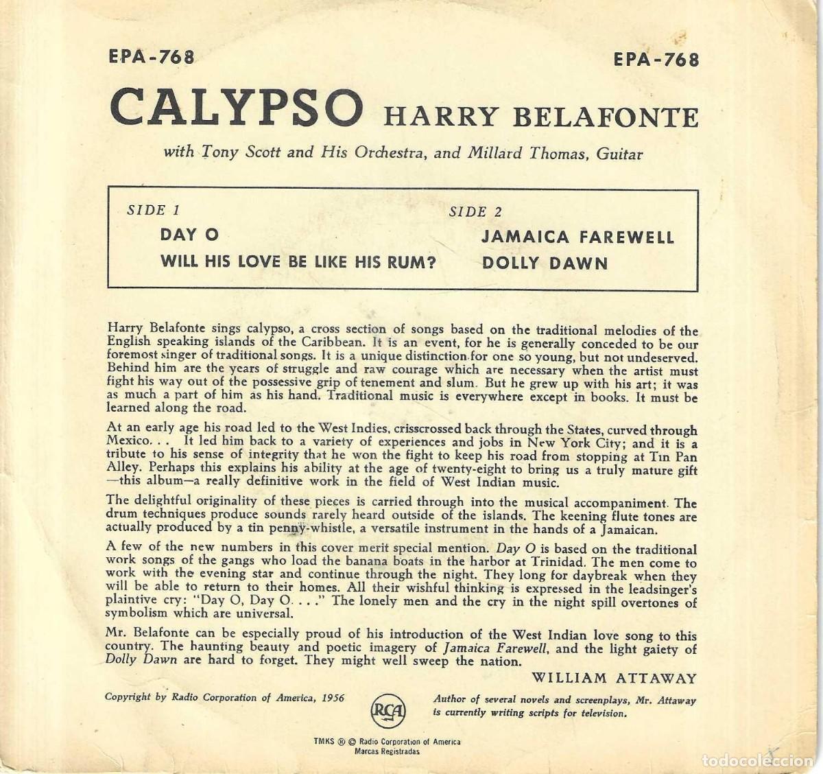 Discos de vinilo: HARRY BELAFONTE - CALYPSO - RCA - 1956 - Foto 4