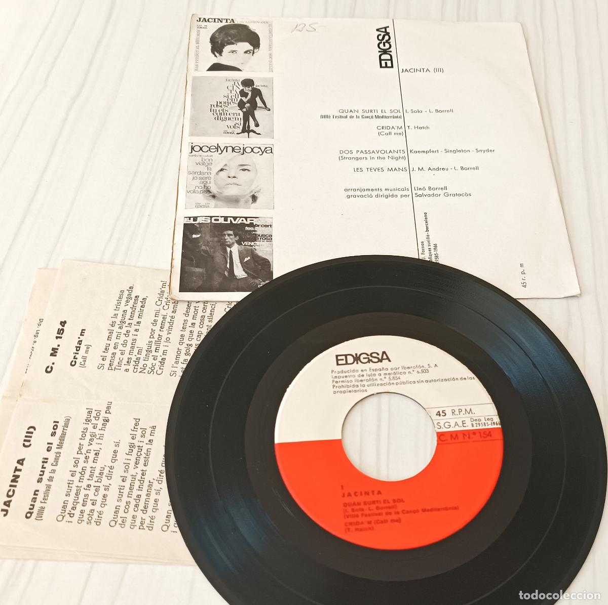 Discos de vinilo: JACINTA - QUAN SURTI EL SOL EDIGSA - 1966 - Foto 2